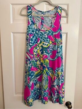 Lilly Pulitzer Bright Floral Swing Tank Dress in Fuchsia, Teal & Yellow